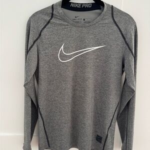 Nike Gray Long Sleeve Performance Tee